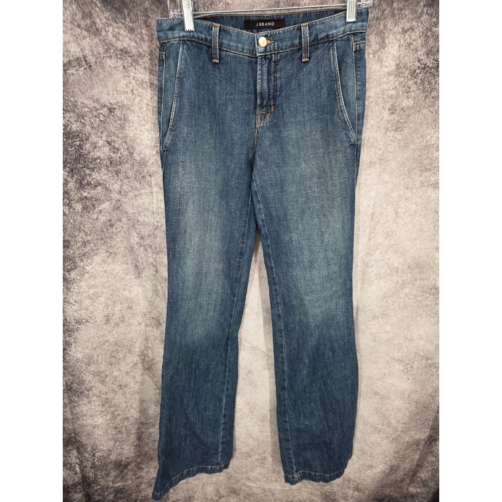 J Brand Jeans Womens 24 Blue Glenn Westerly Medium Wash Linen Blend